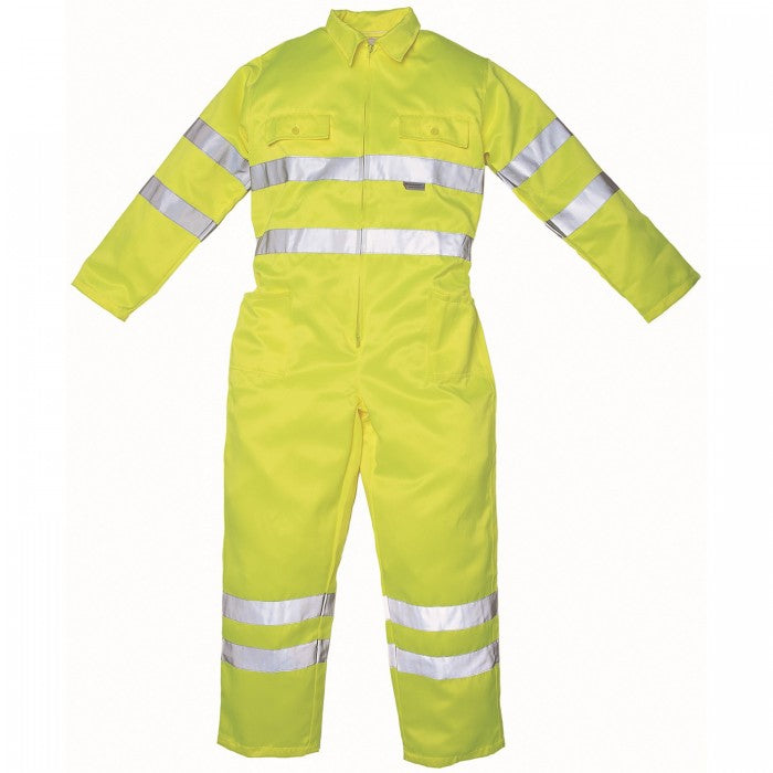 Front - Yoko Unisex Adult Polycotton High-Vis Overalls