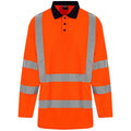 Front - PRORTX Mens High-Vis Long-Sleeved Polo Shirt