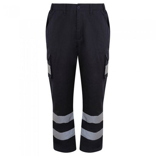 Front - PRORTX Mens Hi-Vis Cargo Trousers