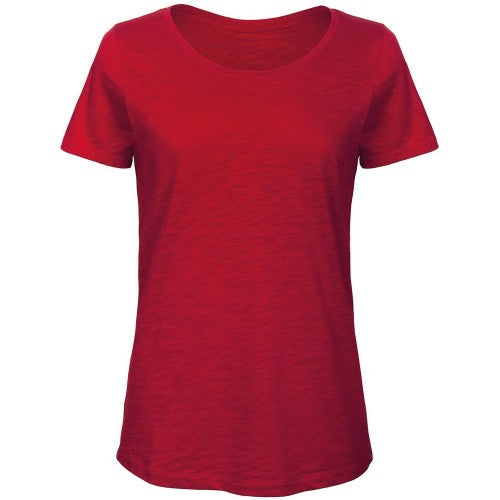 Front - B&C Womens/Ladies Slub Organic T-Shirt