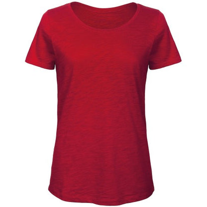 Front - B&C Womens/Ladies Slub Organic T-Shirt