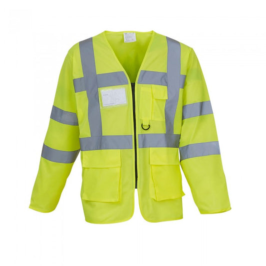 Front - Yoko Unisex Adult Executive High-Vis Long-Sleeved Jacket