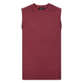 Front - Russell Collection Mens Knitted V Neck Sleeveless Sweatshirt