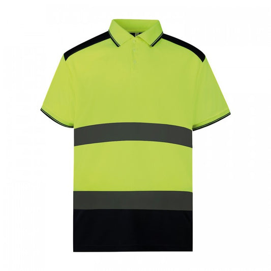 Front - Yoko Mens Hi-Vis Polo Shirt