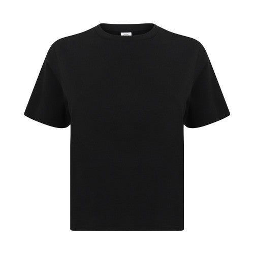 Front - SF Womens/Ladies Boxy Crop T-Shirt