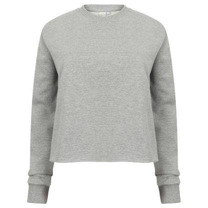 Front - SF Womens/Ladies Slounge Heather Cropped Sweatshirt