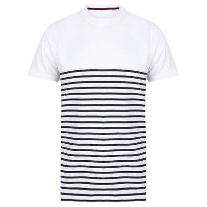 Front - Front Row Unisex Adult Breton Striped Tagless T-Shirt