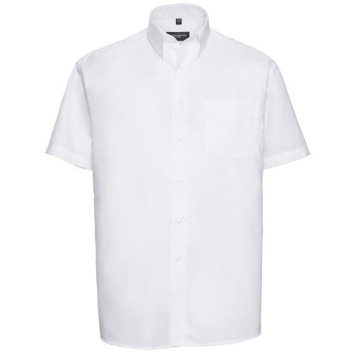 Front - Russell Collection Mens Oxford Easy-Care Short-Sleeved Shirt