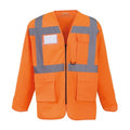 Front - Yoko Mens Executive Hi-Vis Long-Sleeved Waistcoat