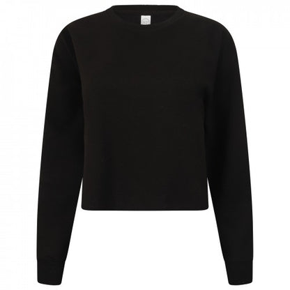 Front - SF Womens/Ladies Slounge Cropped Sweatshirt