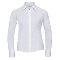 Front - Russell Collection Womens/Ladies Poplin Easy-Care Fitted Long-Sleeved Shirt