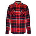 Front - Kariban Mens Checked Sherpa Lined Shirt Jacket