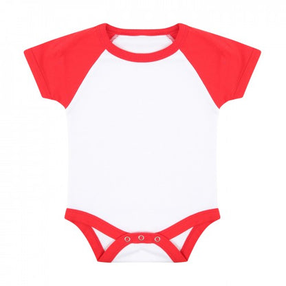 Front - Larkwood Baby Essential Short-Sleeved Baseball Bodysuit