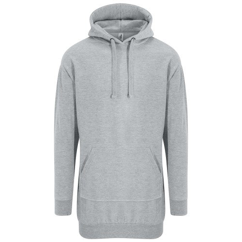 Front - Awdis Womens/Ladies Heather Relaxed Fit Hoodie Dress