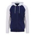 Front - Awdis Womens/Ladies Full Zip Baseball Hoodie