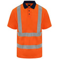 Front - PRO RTX Unisex Adult High Visibility Birdseye Polo Shirt