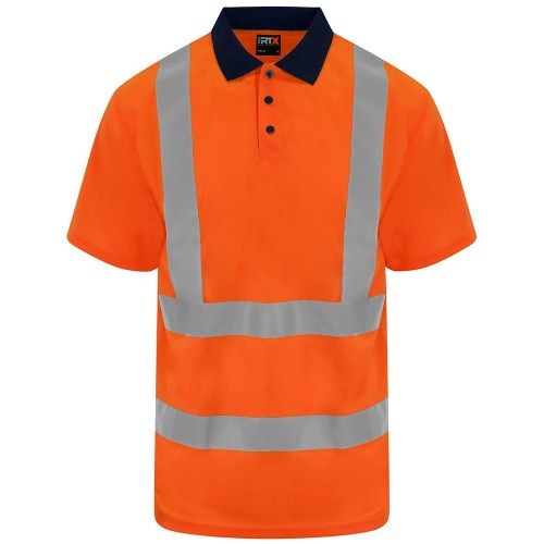 Front - PRO RTX Unisex Adult High Visibility Birdseye Polo Shirt