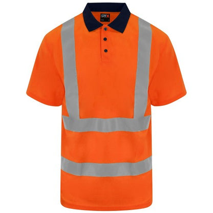 Front - PRO RTX Unisex Adult High Visibility Birdseye Polo Shirt