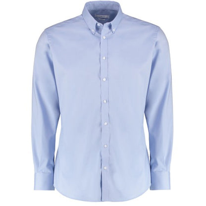 Front - Kustom Kit Mens Oxford Stretch Slim Long-Sleeved Shirt