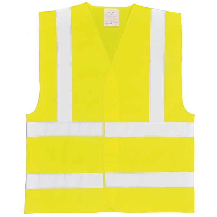 Front - Portwest Unisex Hi-Vis Two Band & Brace Vest (C470) / Workwear / Safetywear