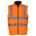 Front - Yoko Unisex Adult Hi-Vis Fleece Reversible Body Warmer