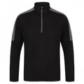 Front - Finden & Hales Mens Contrast Panel Quarter Zip Midlayer