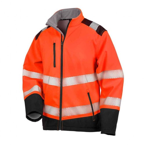 Front - SAFE-GUARD by Result Unisex Adult Ripstop Printable Safety Soft Shell Jacket
