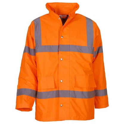 Front - Yoko Unisex Adult Classic Motorway Hi-Vis Safety Padded Jacket