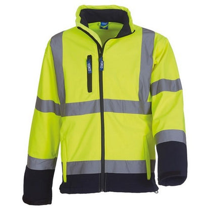 Front - Yoko Unisex Adult Hi-Vis Soft Shell Jacket