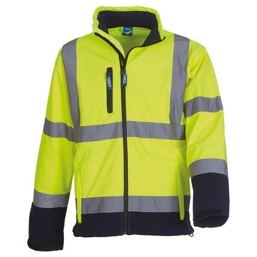 Front - Yoko Unisex Adult Hi-Vis Soft Shell Jacket