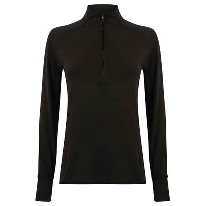 Front - Tombo Womens/Ladies Performance Quarter Zip Long-Sleeved Top