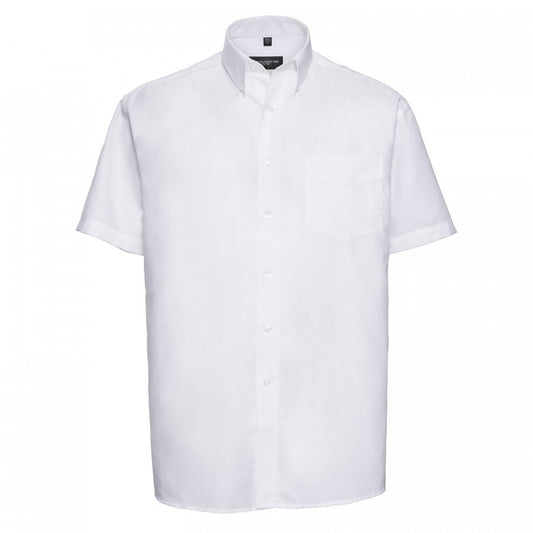 Front - Russell Collection Mens Oxford Easy-Care Short-Sleeved Shirt