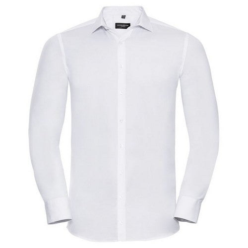 Front - Russell Collection Mens Ultimate Stretch Long-Sleeved Shirt