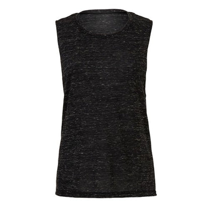 Front - Bella + Canvas Womens/Ladies Flowy Muscle Marble Top Scoop Neck T-Shirt