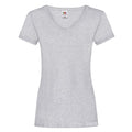 Front - Fruit of the Loom Womens/Ladies Valueweight Heather Deep V T-Shirt