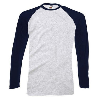 Front - Fruit Of The Loom Mens Long-Sleeved Baseball T-Shirt