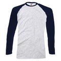 Front - Fruit of the Loom Mens Long-Sleeved Baseball T-Shirt