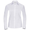 Front - Russell Collection Womens/Ladies Herringbone Long-Sleeved Shirt