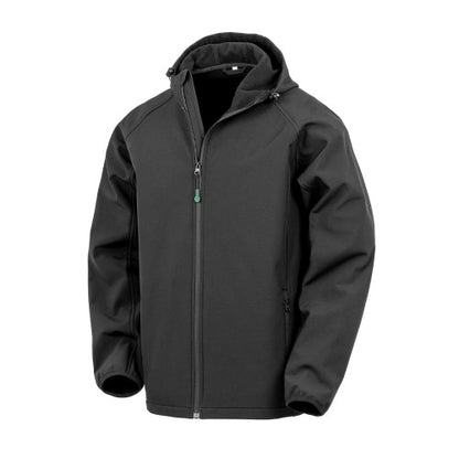 Front - Result Mens Hooded 3 Layer Recycled Soft Shell Jacket