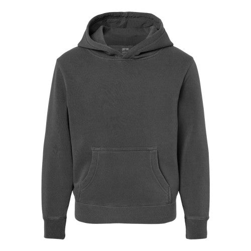 Front - Independent Trading Co. Youth Midweight Pigment-Dyed Hooded Sweatshirt