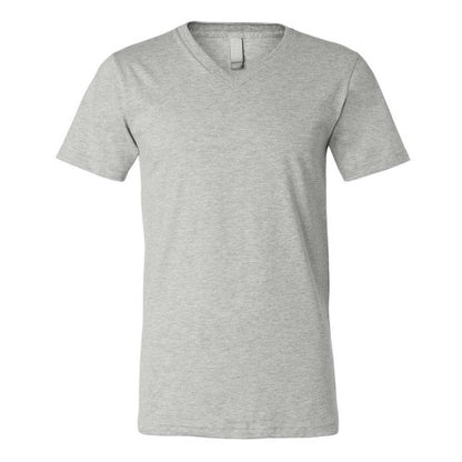 Front - BELLA + CANVAS Heather CVC V-Neck Tee