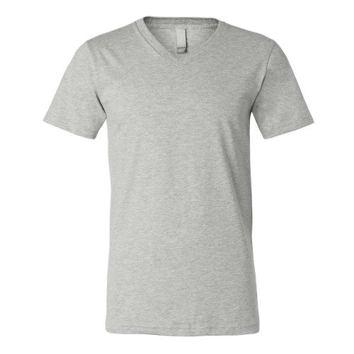 Front - BELLA + CANVAS Heather CVC V-Neck Tee
