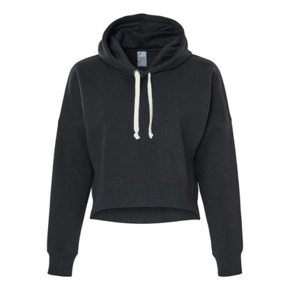 Front - J. America Women's Crop Hooded Sweatshirt
