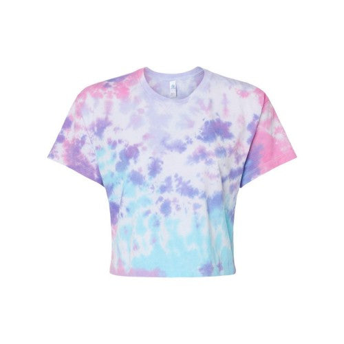 Front - Colortone Women's Tie-Dyed Crop T-Shirt
