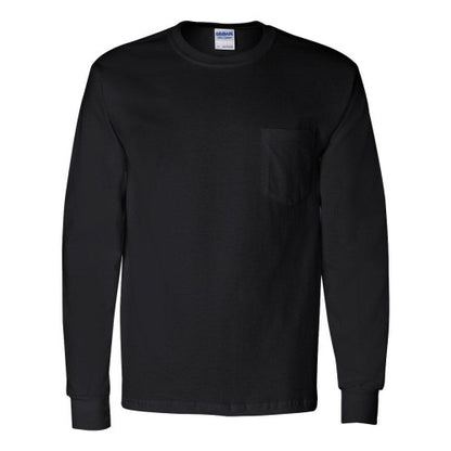 Front - Gildan Ultra Cotton Long Sleeve Pocket T-Shirt