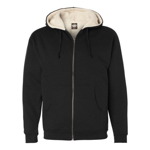 Front - Independent Trading Co. Sherpa-Lined Full-Zip Hooded Sweatshirt