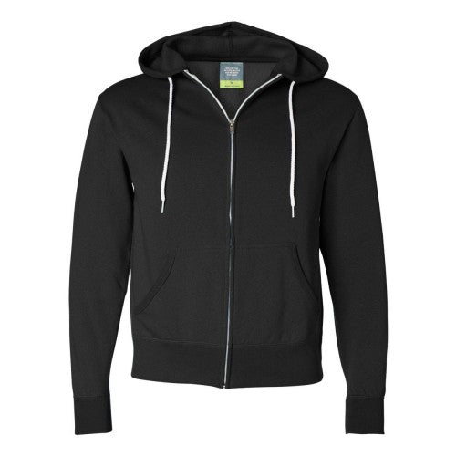 Front - Independent Trading Co. Lightweight Full-Zip Hooded Sweatshirt