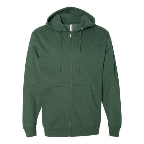 Front - Independent Trading Co. Midweight Full-Zip Hooded Sweatshirt