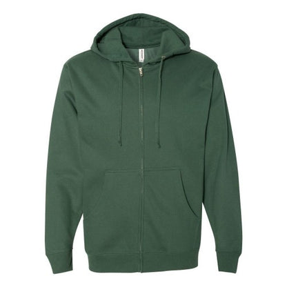 Front - Independent Trading Co. Midweight Full-Zip Hooded Sweatshirt