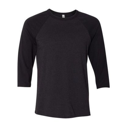 Front - BELLA + CANVAS Three-Quarter Sleeve Baseball Tee